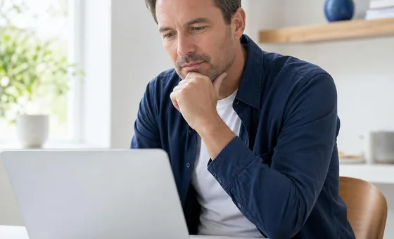 Mid career professional editing a document at a desk.
